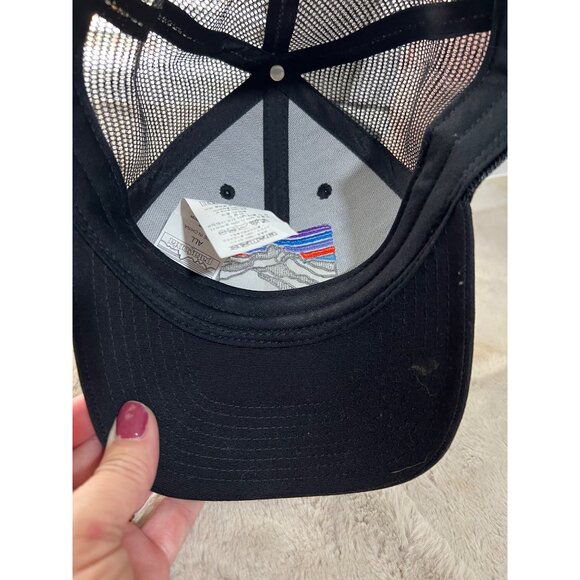 Patagonia Black Trucker Hat With Logo Embroidery Snapback Mesh Back - Picture 7 of 8
